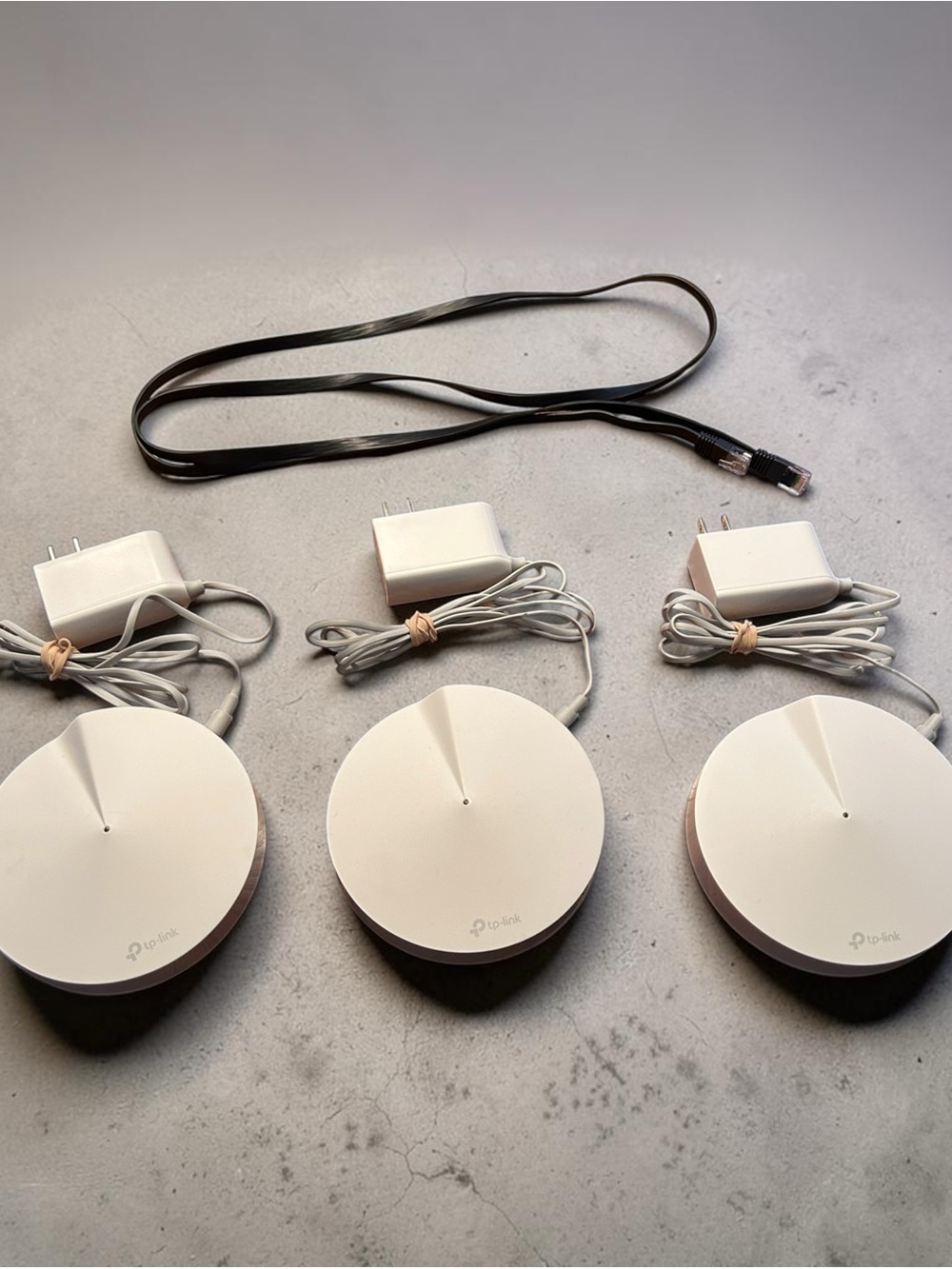 TP-Link White Mesh WiFi System Trio with Adapters and Ethernet Cable